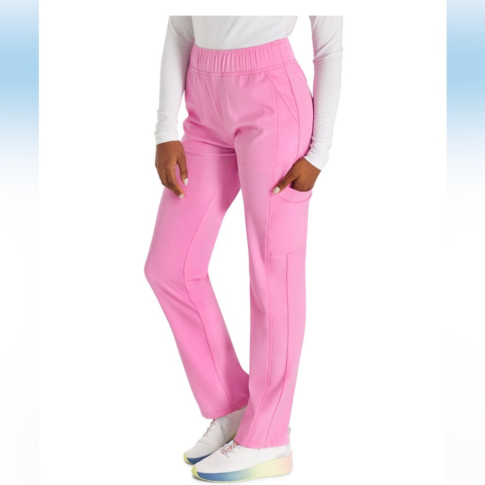 NWT Cherokee Allura Reserve Mid Rise Pull-On Tapered Leg Cargo Scrub Pants Sz XS